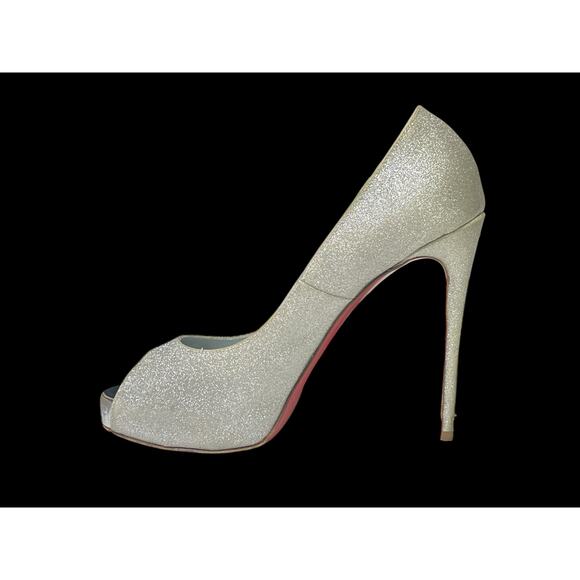 Christian Louboutin Glitter D'Orsay Peep Toes Pumps Size 36.5EU 6.5W Box & COA - Picture 12 of 16